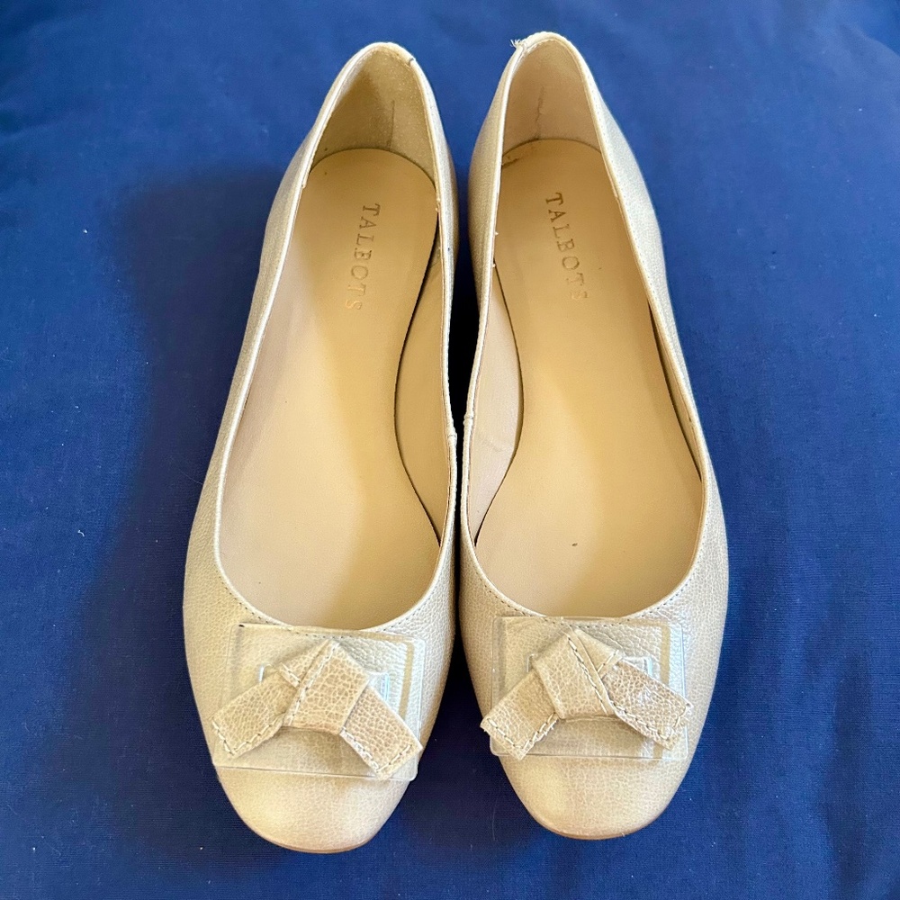 Talbots leather bow flats 8.5